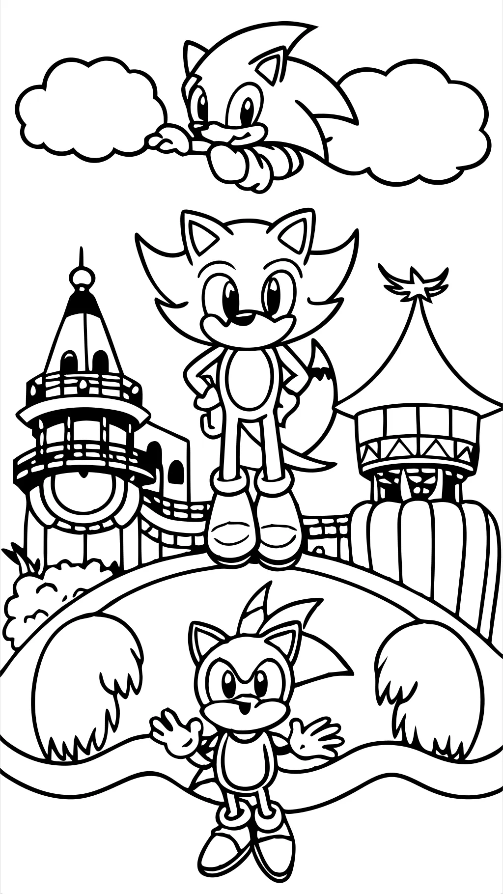 sonic 3 coloring pages